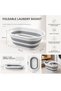 Folding Laundry Basket 35 Lt Large Size |   Foldable Laundry Basket |   Space-Saving Oval Basket - 2