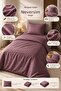 Premium Striped Cotton Satin Single Duvet Cover Set |   Pillowcase and Sheet Included |   Plum - 3