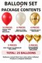 Red Love Gold Deluxe Balloon Set 25 Pieces Pastel Red Sea Sand Chrome Gold Red Gold Heart Foil Lover Birthday Party Decoration Balloons - 4