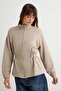 Taş Soft/Yumuşak Dokunuşlu Relaxed Fermuarlı Beli Lastikli Örme Hırka/Sweatshirt TWOAW27SW00057 - 2