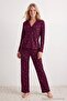 Mürdüm 100% Cotton Floral Pointel Knitted Pajama Set Thmaw25Pt00057 - 2