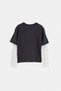 Antrasit 100%Pamuk Kız Çocuk Baskılı Dantel Detaylı Örme T-Shirt TKDAW27TS00025 - 8