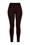 Kahverengi Dalgıç/Scuba LYCRA® ADAPTIV™ Kruvaze Bel Detaylı Tam Boy Örme Spor Tayt THMAW27TY00016