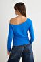 Saks Asimetrik Yaka Beli Büzgülü Örme T-Shirt TWOAW27TS00076 - 4