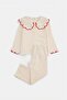 Ekru Kız Çocuk Bebe Yaka Müslin Pijama Takımı TKDAW27PT00023