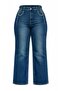 Blue High Waist Plus Size Jeans Tbbaw27Cj00038 - 5