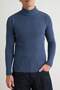 Indigo Fitted Dar Kalıp Pamuklu Yarım Balıkçı Yaka Fitilli Triko Kazak TMNAW21KZ0568 - 4