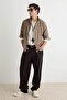 Bej Slim Fit Düğmeli Yaka Kışlık Gömlek TMNAW20GO0094 - 3