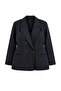Gri Özel Koleksiyon Antrasit Ekoseli/Kareli Oversize Dokuma Blazer Ceket Blazer Ceket TBBAW27AG00013