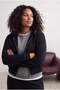 Siyah Crop Oversize Örme Sweatshirt TBBAW27AO00002