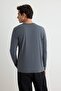 Antrasit-Gri 2'li Paket %100 Pamuk Uzun Kol Regular/Normal Kesim T-Shirt TMNAW24TS00001 - 7