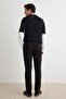 Siyah Slim Fit Basic Chino Esnek Gabardin Pantolon TMNSS25PL00018 - 4