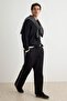Black Straight Fit Thick Fabric Piped Open Leg Sweatpants Tmnaw26Ea00006 - 3