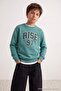 Mint Cotton Thick Boys' Printed Knitted Sweatshirt Tkdaw27Sw00052