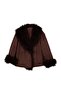 Brown Regular Fit Fur Collared Suede Coat Twoaw27Mo00063 - 5