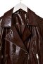 Koyu Kahverengi Oversize Kalıp Parlak Suni Deri Biker Ceket Mont TWOAW27MO00075 - 7