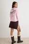 Pembe %100 Pamuk Slogan Baskılı Oversize/Geniş Kesim Örme T-Shirt TWOAW27TS00064 - 4