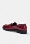Bordo Metal Aksesuar Detaylı Kadın Loafer Ayakkabı TAKAW26LA00007 - 5