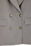 Brown Houndstooth Pattern Woven Oversized Blazer Jacket Tbbaw27Ag00015 - 2