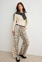 Multicolor Zebra Pattern High Waist Barrel Jeans Twoaw27Je00265 - 2