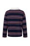 Bordo Lacivert Çizgili Polo Yaka Oversize Örme Sweathirt TWOAW27SW00115 - 3