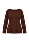 Brown Interlock Knitted Oversize Blouse Tbbaw26Af00117
