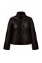 Dark Brown Oversize Double-Sided Plush Suede Coat Twoaw27Mo00078 - 7