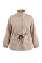 Ecru Regular Fit Midi Length Quilted Plus Size Coat Twoaw27Aw00026