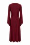 Bordo Bağlama Detaylı A-Kesim/Çan Form Maxi Örme Elbise TPRAW27EL00020 - 3