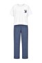 Ecru Cotton Blended Lycra Back Printed Diamond Pattern Knitted Pajama Set Thmaw27Pt00025