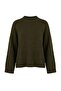 Haki Oversize/Geniş Kalıp Dik Yaka Basic Triko Kazak TWOAW27KZ00260