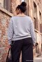 Gri Melanj Kayık Yaka Büyük Beden Sweatshirt TBBAW27AO00014 - 3