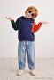 Navy Blue Boys' Printed Knitted Sweatshirt Tkdaw27Sw00029 - 2