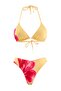 Yellow Floral Pattern Triangle-Covered Low Waist High Leg 3-Piece Bikini Set Tbess26Bt00149 - 14