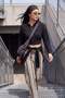 Black Thick Fitted Hooded Zippered Low Sleeve Crop Knitted Cardigan/Sweatshirt Twoaw27Sw00040