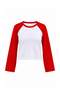 Kırmızı Ekru Renk Bloklu Reglan Kol Beyzbol Örme T-Shirt TWOAW27TS00123 - 6