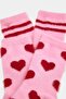 Pink-Multicolor 2-Pair Cotton Blend Heart-Stripe Jacquard Knitted Socks Thmaw27Co00006 - 2