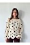 Mabel Floral Motif Openwork Crochet Sweater Women's Cream - Brown - 2