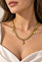 Double Chain Butterfly Figured 316L Steel Women's Necklace - Tarnish-Free Gold Combination 45 cm - 2