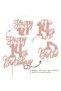 Chocolate 1 PCS Rose Gold Glitter Happy 14th Birthday Cake Topper - Cheers to 14 Years Fourteen Hell - 3