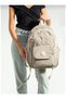 Luxury Crinkle Fabric High School and Middle School Backpack Monkey Keychain - 2