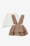 Brown Strappy Skirt and Shirt Girls' Two-Piece Set - Nessa - 5