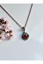 Oval Pendant with Zircon Stones and Pearl Inlay - 3