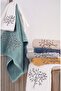 (Set of 6) Premium 3D Embroidered Bamboo Special Boxed 50X90Cm. Çeyizlik El Face Towel Set (70% Bamboo, 30% - 2