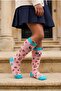 Girl's Dog Patterned Knee Socks Pink - 2