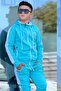 Boy's Scuba Potential Thick Striped Hooded Diving Fabric Tracksuit Set Esf7026 - 7