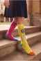 Girl's Candy Patterned Multi-Colored Knee-High School Socks with Accessories