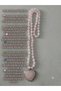 8 mm Knotted Pink Quartz Heart Natural Stone Necklace