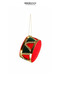 Christmas Ornament Decorative Drum Velvet Red Green 10 cm - 2
