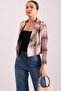Women's Dusty Rose Double Breasted Collar Tweed Crop Jacket ARM-24K001014 - 4